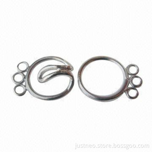 Solid 925 sterling silver/3-strand toggle necklace/bracelet clasps